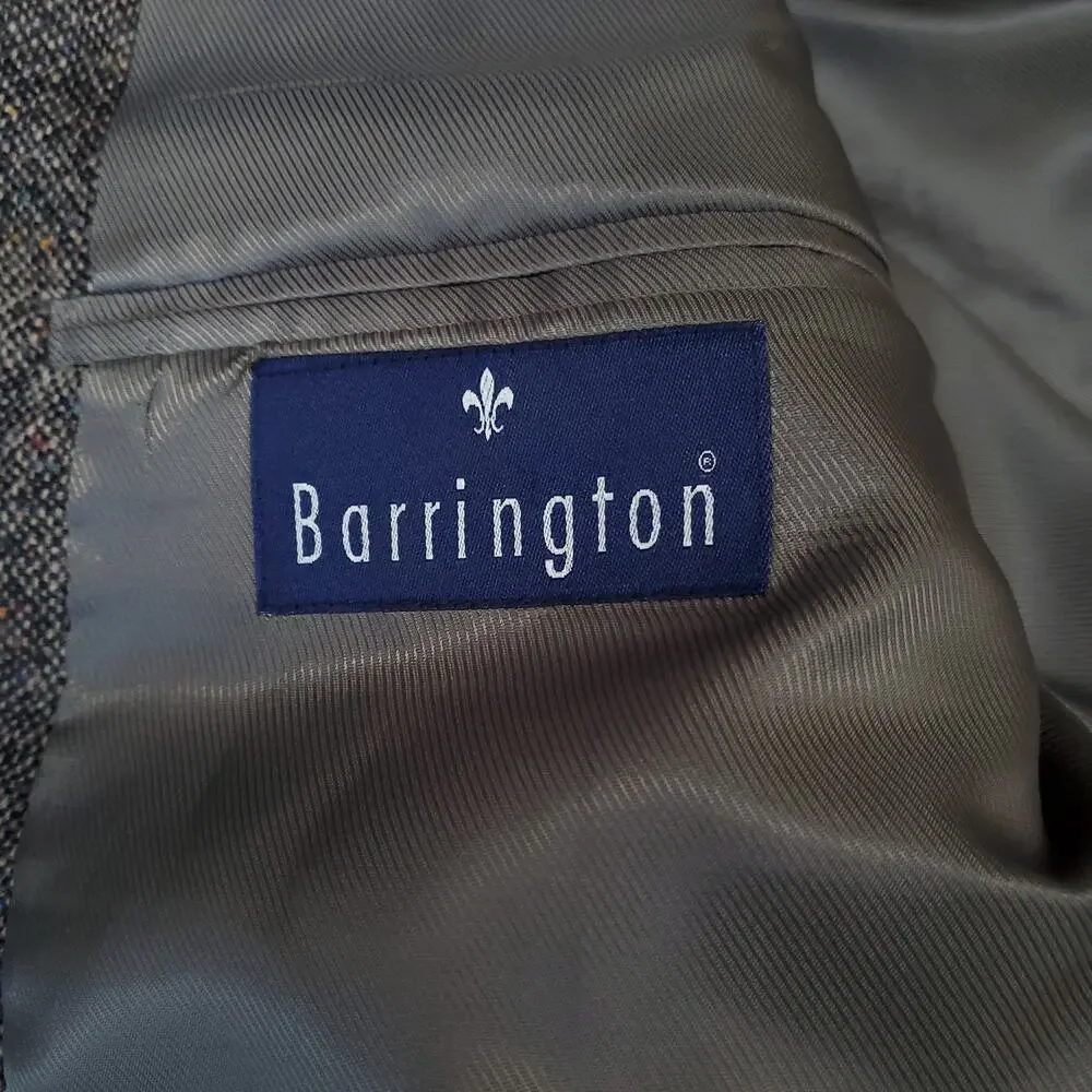 Barrington Ivy Prep 100% Wool Flecked Tweed Blazer Sport Coat Jacket Classic 46S